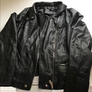 Black faux leather jacket
